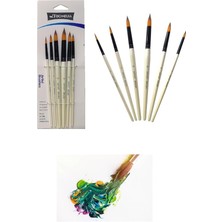 Leaf Shop 6'lı Liner Resim Sanat Fırça Seti Akrilik Guaj Yağlı Suluboya