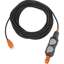 Leaf Shop 9162100160 Professionalline Güç Bloku Uzatma Kablosu/dağıtıcı Prizli 4 Bölmeli, 10 M Siyah Kablo, IP54, Prizler 45° Düzenlenebilir