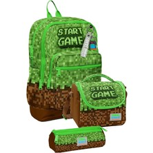 Leaf Shop High Ilkokul Üçlü Okul Başlangıç Çanta Seti - Yeşil Kahverengi Craft, Erkek Çocuk