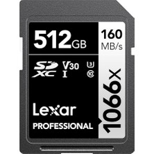 Leaf Shop Profesyonel 1066X 512GB Sdxc Uhs-I Hafıza Kartı Gümüş Serisi, C10, U3, V30, Full-Hd ve 4K Video, 160MB/S'YE Kadar Okuma, Dslr ve Aynasız Kameralar Için (LSD1066512G-BNNNU)