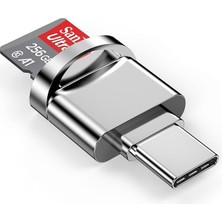 Leaf Shop 16 Micro Sd Kart Okuyucu Adaptörü,usb Tip C - Micro Sd/tf Kart Okuyucu Görüntüleyici Mikro Sd Kart Adaptörü iPhone 15/15 Plus/15 Pro/15 Pro Max ile Uyumlu, Ipad,samsung (Gri)