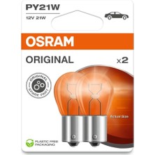 Leaf Shop 7507 PY21 W Sinyal Lambası, Flaş Işığı Double Blister Turuncu 7507-02B