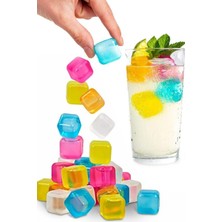 Leaf Shop Renkli Tükenmez Plastik Buz Kalıbı Küpü 12'li