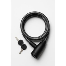 Leaf Shop Bisiklet Kilidi, 80 cm Uzunluk, 12 mm Kalınlık, Su Geçirmez Pvc Kaplama, Çelik Gövdeli, Yedek Anahtarlı, Güvenlik Kilidi, Dış Mekan Kullanıma Uygun