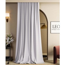 Leo Boutique Curtain Düz Pilesiz Blackout Karartma Fon Perde %100 Işık Geçirmez Fon Perde Tek Parça