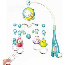 Apexma Pilli Işıklı Müzikli Kumandalı Projektörlü Sabitlemeli Çıngıraklı Dişlikli Dönence - Uyku Arkadaşı