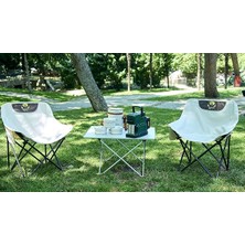 Leaf Shop Kamp Sandalyesi 200 kg Kapesitesi Mevcut (Krem)