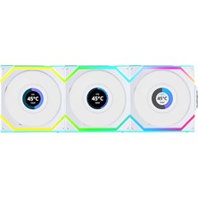 Leaf Shop Li Unı Fan Reverse Sl Wıreless LCD 3X120MM Beyaz Kasa Fanı (G99.12RSLLCD1W3W.00)
