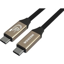 Leaf Shop - USB C Hızlı Şarj ve Görüntü Kablosu, USB 3.2 Gen2 Standart 20G Bandwith, Thunderbolt 4/3 Uyumluluk, 4K 60Hz Çözünürlüğüne Kadar Destekler, 5A 20V, 100W Şarj Gücü 2 Metre