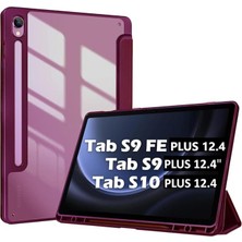 Leaf Shop Galaxy Tab S9 Fe PLUS/S10 Plus/s9 Plus ile Uyumlu Kılıf Grafiti Şeffaf Kalem Bölmeli X610-16-810-18 X820 Mürdüm