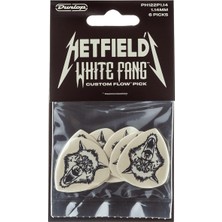 Leaf Shop Dunlop Dunlop Picks PH122P1.14 - Hetfield Beyaz Fang Akışı 1,14 mm - Oyuncu Paketi 6