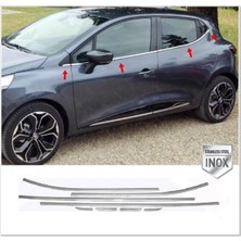 Leaf Shop Oto Aksesuar Renault Clio 4 Ile Uyumlu Hb Krom Cam Çıtası 8 Parça 2012-2018 Arası P.çelik