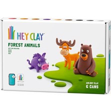 Leaf Shop Clay Orman Hayvanları Seti: Ayı, Geyik, Domuz Seti - Eğlenceli Interaktif Talimatlar Uygulaması ile Hava Kuru Kil Kiti 6 Kutu