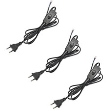 Leaf Shop & Anahtarlı Arapuarlı Hazır Kablo | 2 Metre Siyah Uzatma Kablosu | 0,50 Mm² Kesit | Aplik, Abajur, Masa Lambası, LED Trafosu ve Tuz Lambası Için