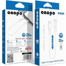 Leaf Shop P2 Type-C To Type-C Mini Pd 25W Hızlı Şarj ve Data Kablosu | 30CM | Android Uyumlu | 480MBPS Veri Aktarımı