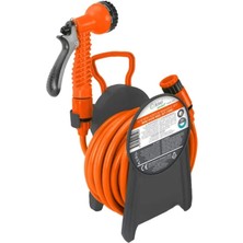 Kiwi Garden KGHS-406 10 Metre Mini Hortum Makarası Seti 7 Fonksiyonlu Sprey Tabancalı