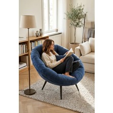 AVYNA Modern Tekli Berjer Koltuk | Şık Dinlenme & Relax Koltuğu – Salon, Ofis ve Yatak Odası Için - Lacivert