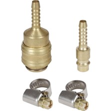 Leaf Shop Einhell Hortum Bağlantı Seti, 4 Parça 6 mm (Kompresör Aksesuarı, 4 Parçalı Set, 1x Tek Elle Hızlı Bağlantı Parçası, 2x Hortum Kelepçesi Dahil) - 4139500