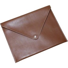 Leaf Shop Pu Deri A5 Küçük Boy Dosya Klasörü Belge Tutucu Su Geçirmez Portföy Zarf Dosya Klasör Kılıf A5 Çıtçıtlı Dosya 19,5X24,7 cm -Taba