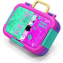 Coral High Kids Pembe Su Yeşili Kedi  Desenli Paslanmaz Çelik Beslenme Kabı 39326