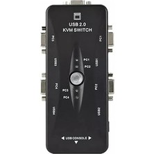 Leaf Shop Port USB Kvm Switch, 4 Kasa 1 Monitör Switch, 4 Bilgisayarı Tek Elden Yönetin,