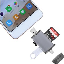 Leaf Shop 6 In 1 Usb, iphone 15 Uyumlu Samsung S23 S24 Serisi Uyumlu Notebook USB Otg Type-C, Mikro USB To Usb2.0/tf/sd Kart Okuyucu 3 Port Type C Otg ZR428