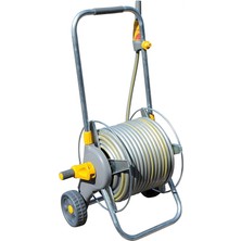 Leaf Shop 2436H 30 M Hortumlu 60 M Kapasiteli Tekerlekli Metal Hortum Toplama Sarma Araba Seti