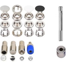 Leaf Shop 120SET Sedef Siyah Beyaz Krom Çıt Çıt ve Çekiç Kalıp Seti