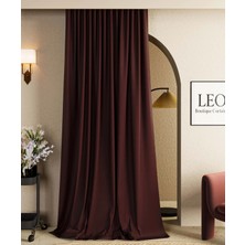 Leo Boutique Curtain Düz Pilesiz Blackout Karartma Fon Perde %100 Işık Geçirmez Fon Perde Tek Parça