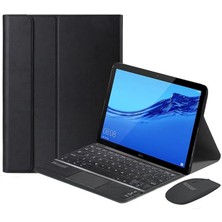 Leaf Shop Samsung Tab A8 X207 X200 10.5 Inch Tablet Bluetooth Touchpad Klavye + Bluetooth Mouse + Standlı Kılıf - Bkk7