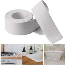 Leaf Shop Yapışkanlı Sızdırmazlık Bandı – Beyaz Pvc, Su Geçirmez, 3,8 cm x 3,2 M, Mutfak, Banyo, Küvet, Lavabo, Zemin ve Duvar Kenarı Için