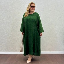 Patlı Uzun Kol Büyük Beden Elbise