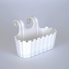 Leaf Shop Akasya Çift Askılı Saksı, 30 cm Renkli Çit Balkon Saksı, Beyaz 30CM Asılabilir Saksı