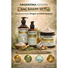 Argentina Keratin ve Argan Yağlı Saç Bakım Seti - Dökülmeyi Önleyici ve Saç Güçlendirici, 3'lü Set: Keratin, Argan Yağı ve At Kuyruğu Özleri