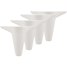 Leaf Shop Aspen Mobilya Kanepe Sehpa Puf Koltuk Ayağı 12 cm Beyaz Baza Ayak (4 Adet)