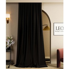 Leo Boutique Curtain Düz Pilesiz Blackout Karartma Fon Perde %100 Işık Geçirmez Fon Perde Tek Parça