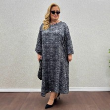 Patlı Uzun Kol Büyük Beden Elbise