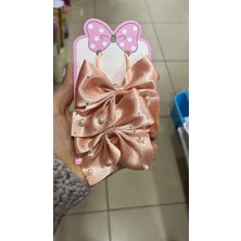 Kar Ikili Kurdeleli Inci Detaylı Bağlamalı Fiyonk Toka