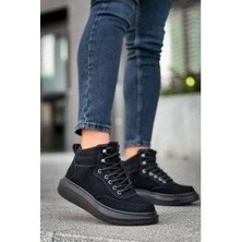 KB-0994  Kuback Siyah Süet  Yüksek Taban  Erkek Bilek Bot