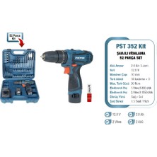 Proter Pst 352 Kit 12 V 2.0 Ah Li-Ion Pil 2 Vts Darb.şarjlı (52 Parça Set) P1EA111
