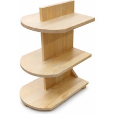 Iterra Ahşap Çok Katlı Sehpa | Masif Çam Masifpan Yan Sehpa Modern Doğal Tasarım