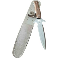 PAZAAR59 Outdoor Ay Yıldız Işlemeli Ahşap Saplı Kamp Bıçağı