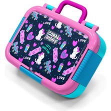 Coral High Kids Lacivert Pembe Kedili Paten Desenli Paslanmaz Çelik Beslenme Kabı 39311