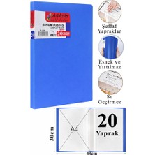 ArtMaster Mavi Sunum Dosyası 20 Li 1 Adet Poşet Dosyalı Katalog Dosyası 20 Poşetli Kendinden Dosya Plastik Kapaklı