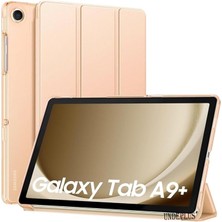 Leaf Shop Galaxy Tab A9 Plus X210 X213 X215 X217 ile Uyumlu Kılıf New Pu Deri Smart Standlı Case Uyku Modlu Gold