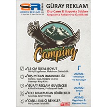 Güray Reklam "camping" Dağ ve Kartal Temalı Oto Cam ve Kaporta Sticker (13 Cm)