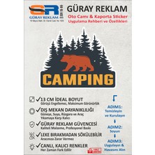 Güray Reklam "camping" Orman ve Ayı Silüetli Oto Cam ve Kaporta Sticker (13 Cm)