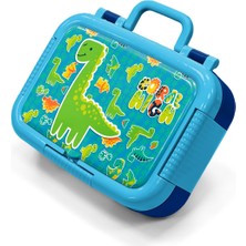 Coral High Kids Mavi Yeşil Dinozor Desenli  Paslanmaz Çelik Beslenme Kabı 39291