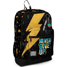 Coral High Kids Siyah Never Give Up Desenli Okul Sırt Çantası 33220