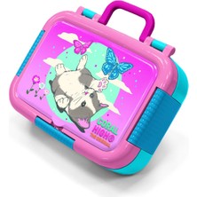 Coral High Kids Su Yeşili Pembe Kedi Desenli Paslanmaz Çelik Beslenme Kabı 39229